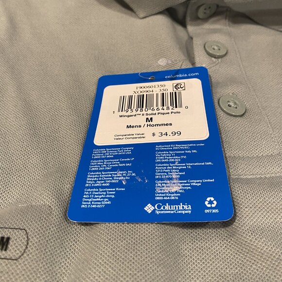 Columbia Men's Short Sleeve Polo - Size M - Light Sage Green NWT - Picture 7 of 7